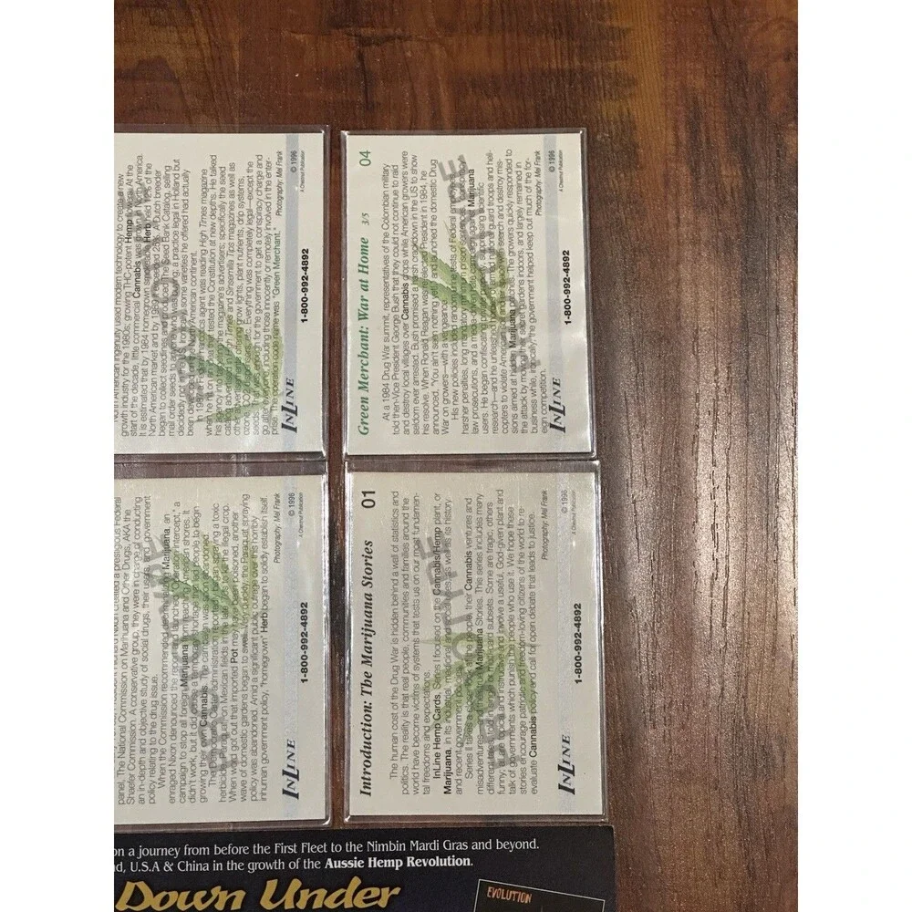 Lot of (7) 1996 InLine Midnight Hemp Down Under Prototype Promo Trading Cards